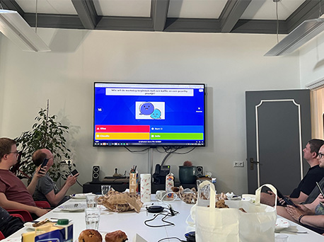 Een afbeelding van een Kahoot quiz met het Ambrero team